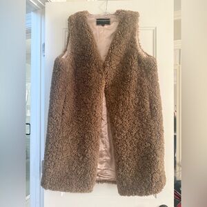 J. Crew collection Tan Sherpa Long Vest